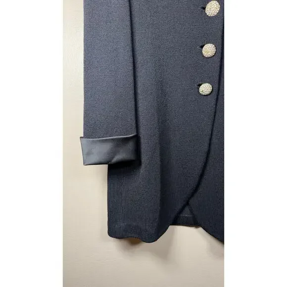 St. John Evening Santana Knit Tuxedo Blazer w/Rhinestone buttons size 2